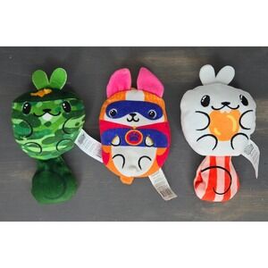 Lot of 3 Dogs VS Squirls 4" Stuffed Animals